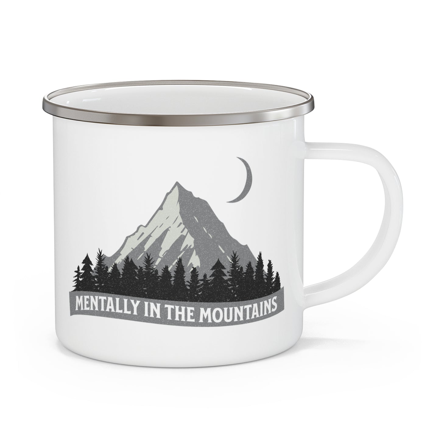 Mentally in the Mountains Enamel Camping Mug