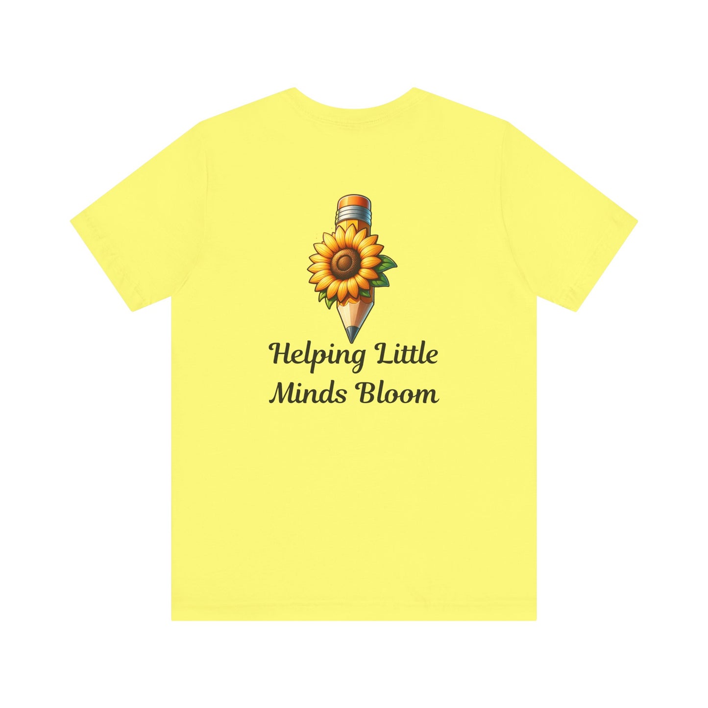 Personalized Helping Little Minds Bloom Teacher Shirt | Sunflower & Pencil Design, Teacher T-Shirt, Personalized Teacher Tee, School Tee