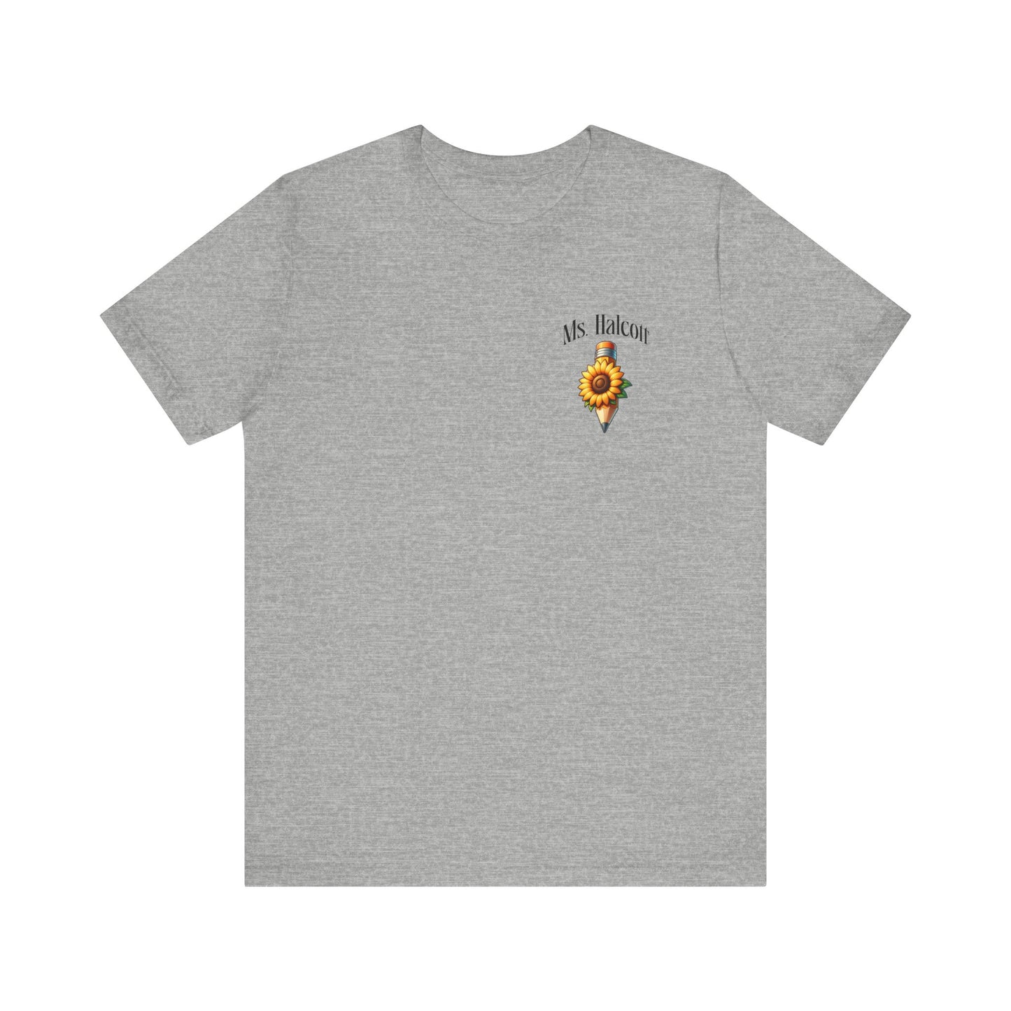 Personalized Helping Little Minds Bloom Teacher Shirt | Sunflower & Pencil Design, Teacher T-Shirt, Personalized Teacher Tee, School Tee