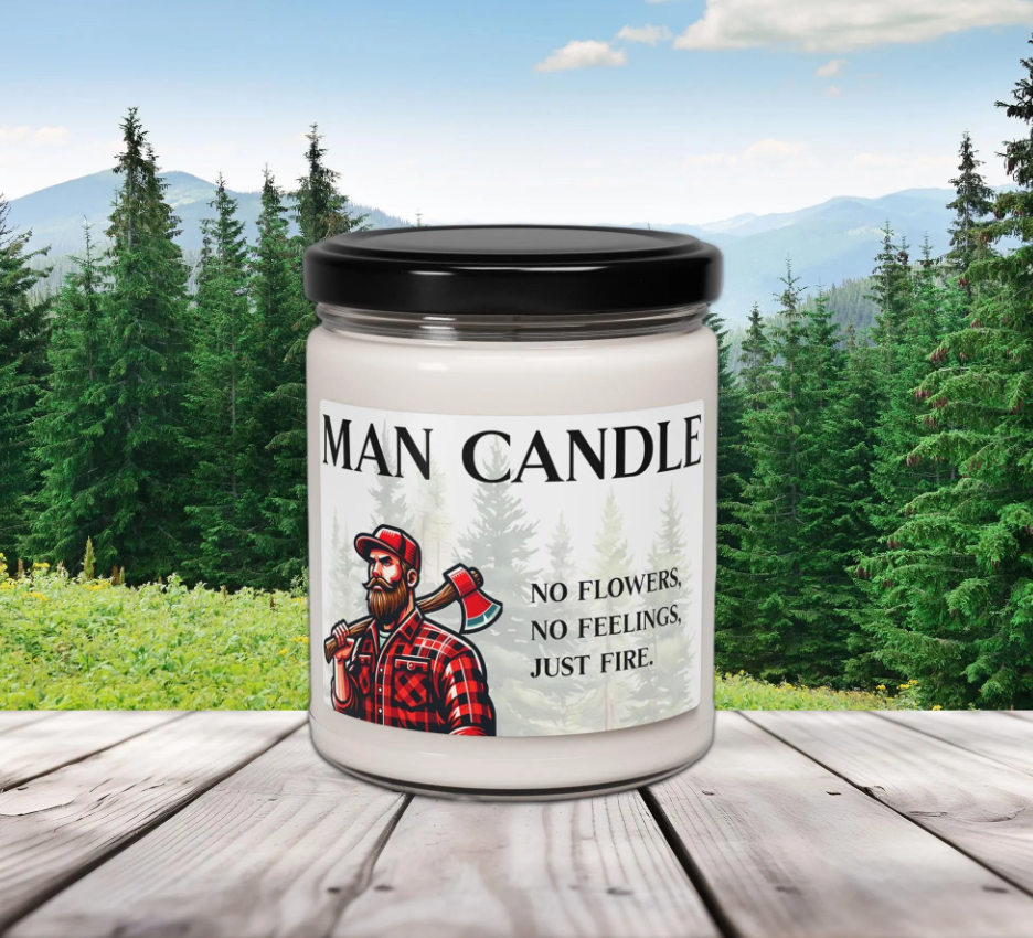 Man Candle! Scented Soy Candle, Ideal for Gifts, Home Decor, Relaxation, Father's Day, or Birthday Celebrations