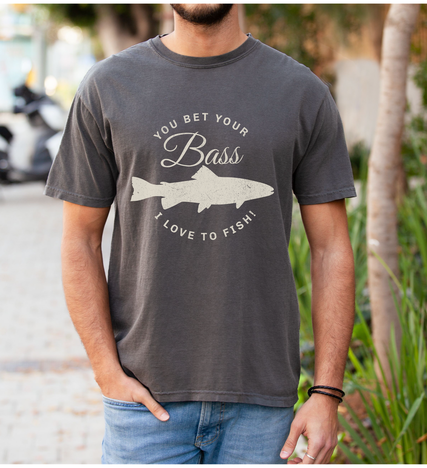 Funny Fishing T-shirt: You Bet Your Bass I Love to Fish!