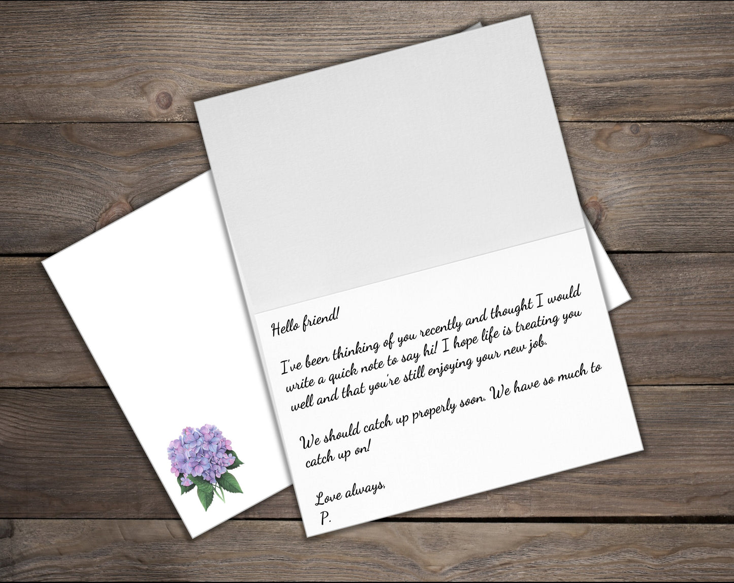 Floral Cards - Hydrangea - set of 10 blank cards with matching envelopes