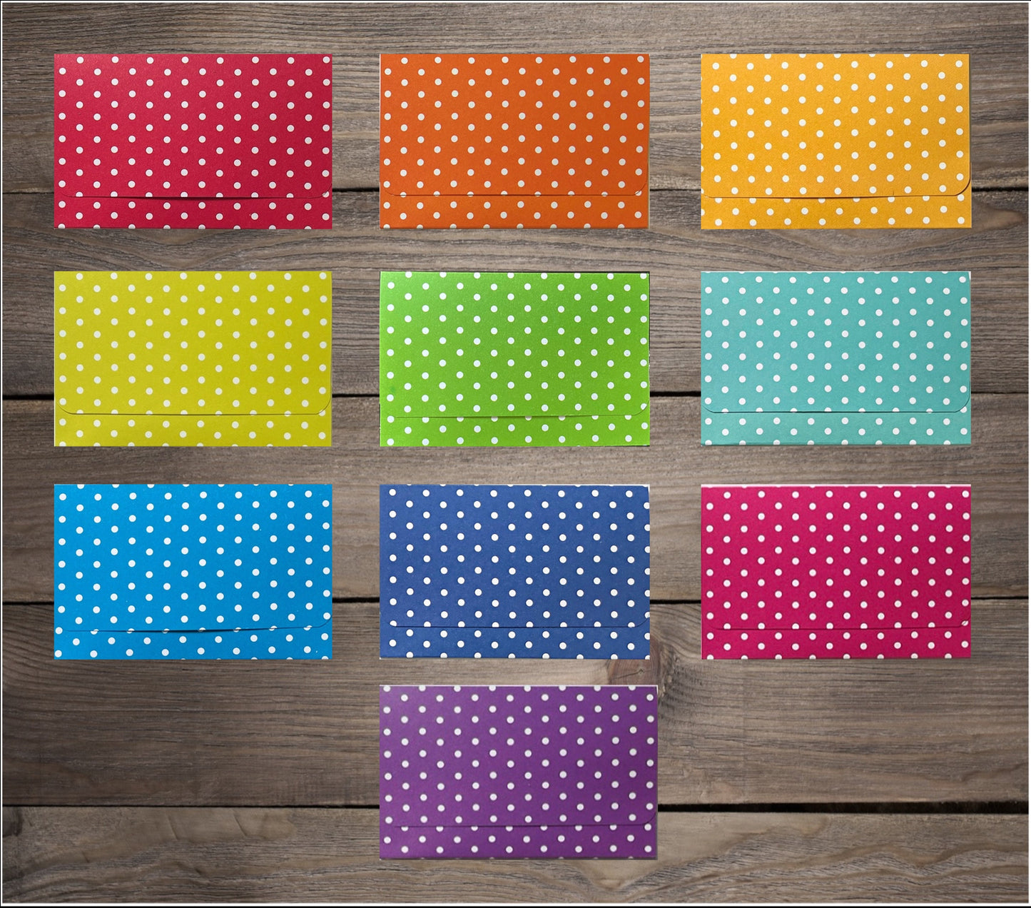 Polka Dot Gift Card Holders - Set of 20