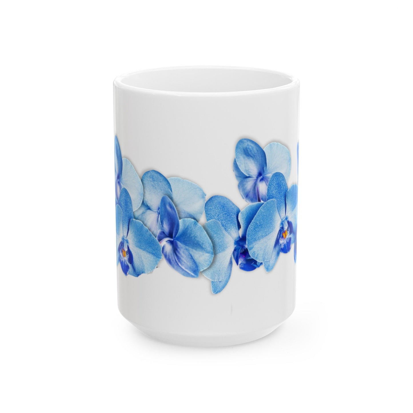 Blue Orchid Mug in white