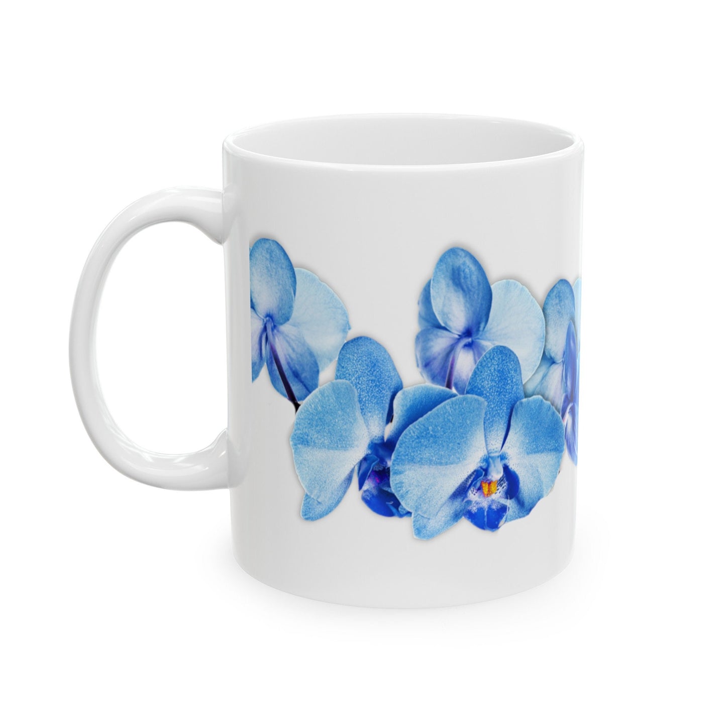 Blue Orchid Mug in white