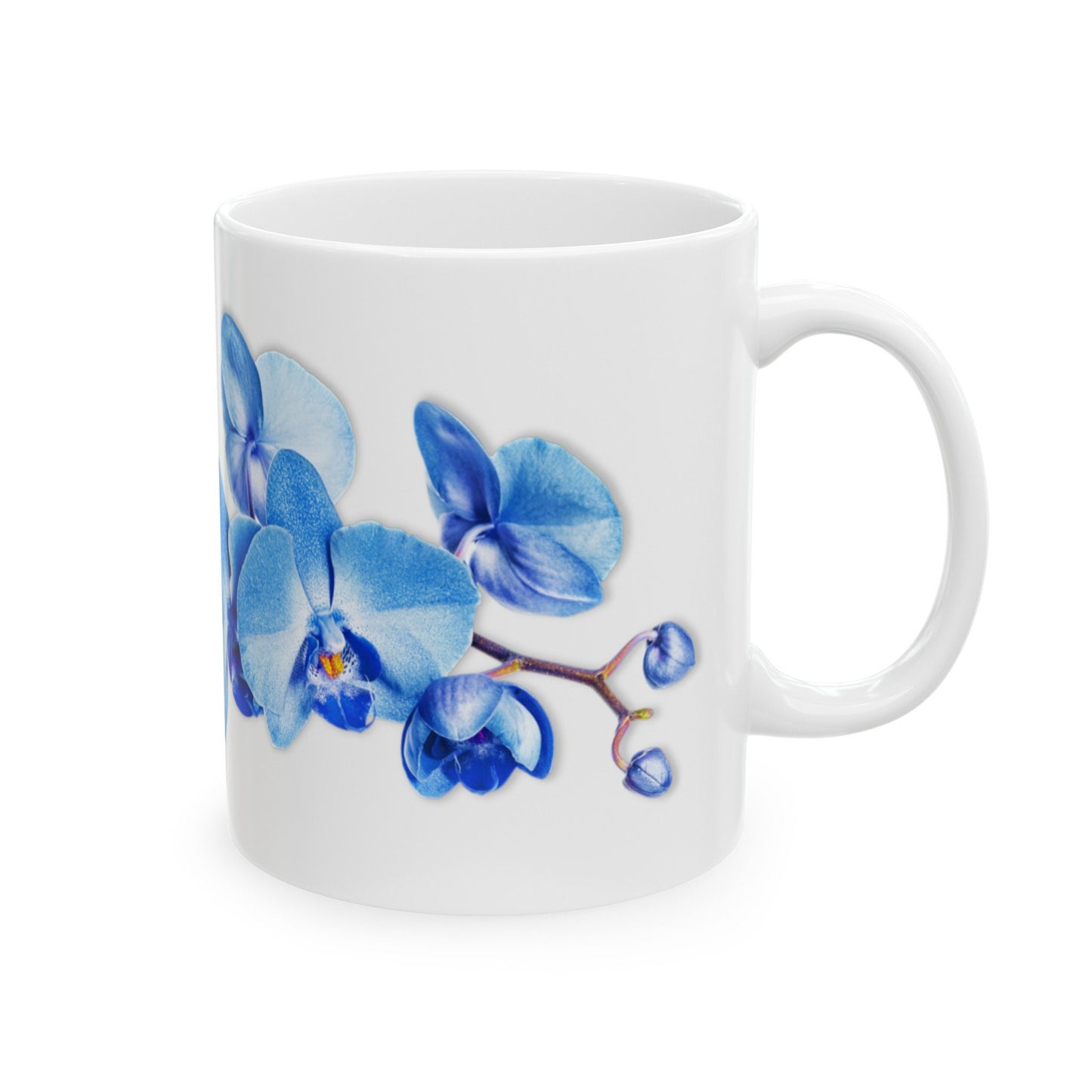 Blue Orchid Mug in white
