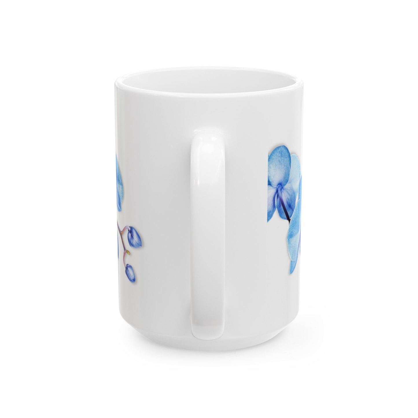 Blue Orchid Mug in white