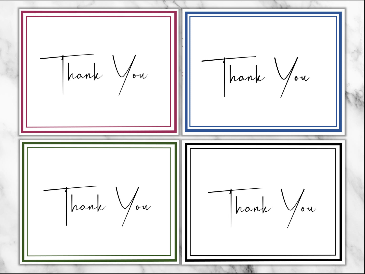 Thank You Cards - Set of 10 - Blank Inside