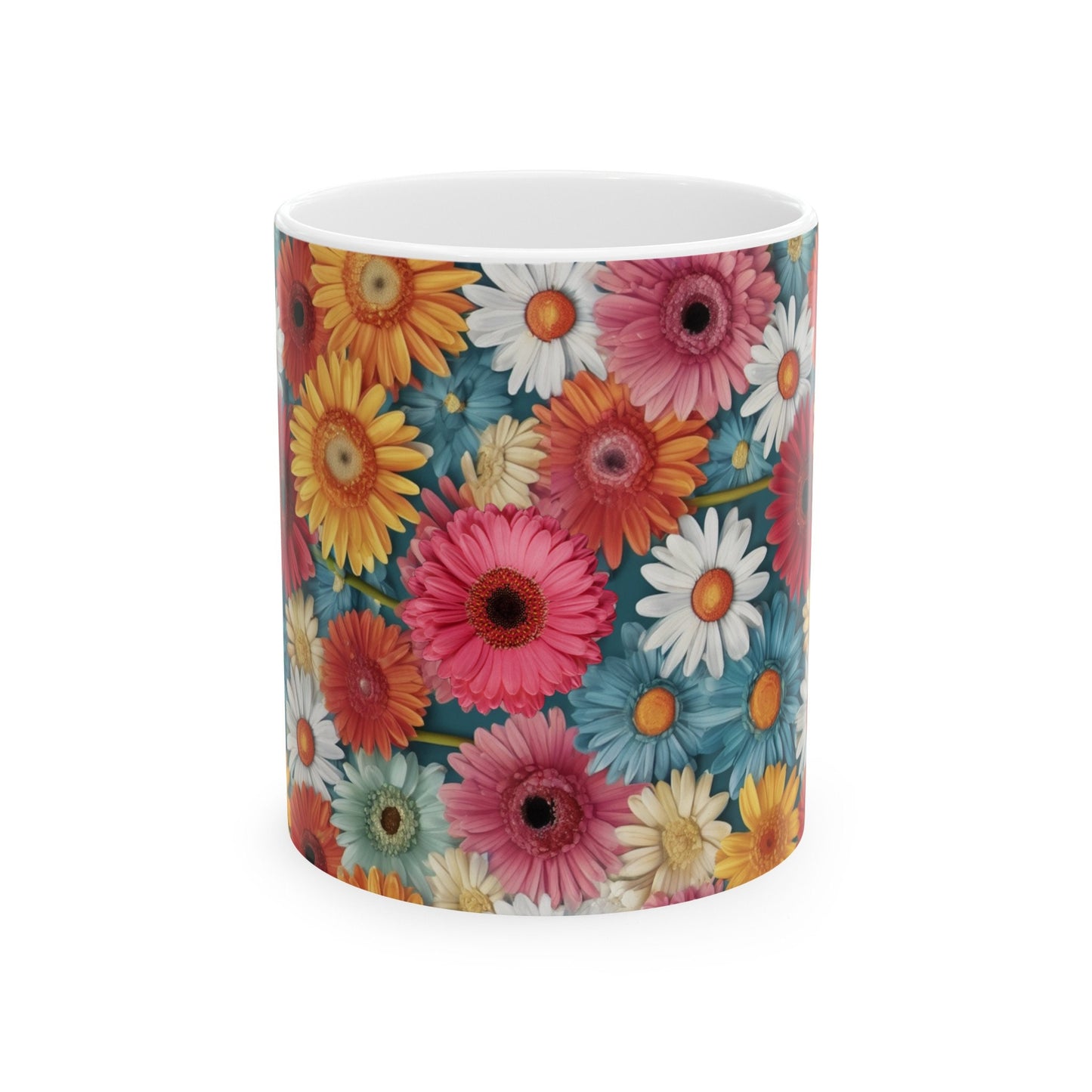 Colorful Gerbera Daisy Mug, Flower Mug, Mother's Day mug, colorful flower mug