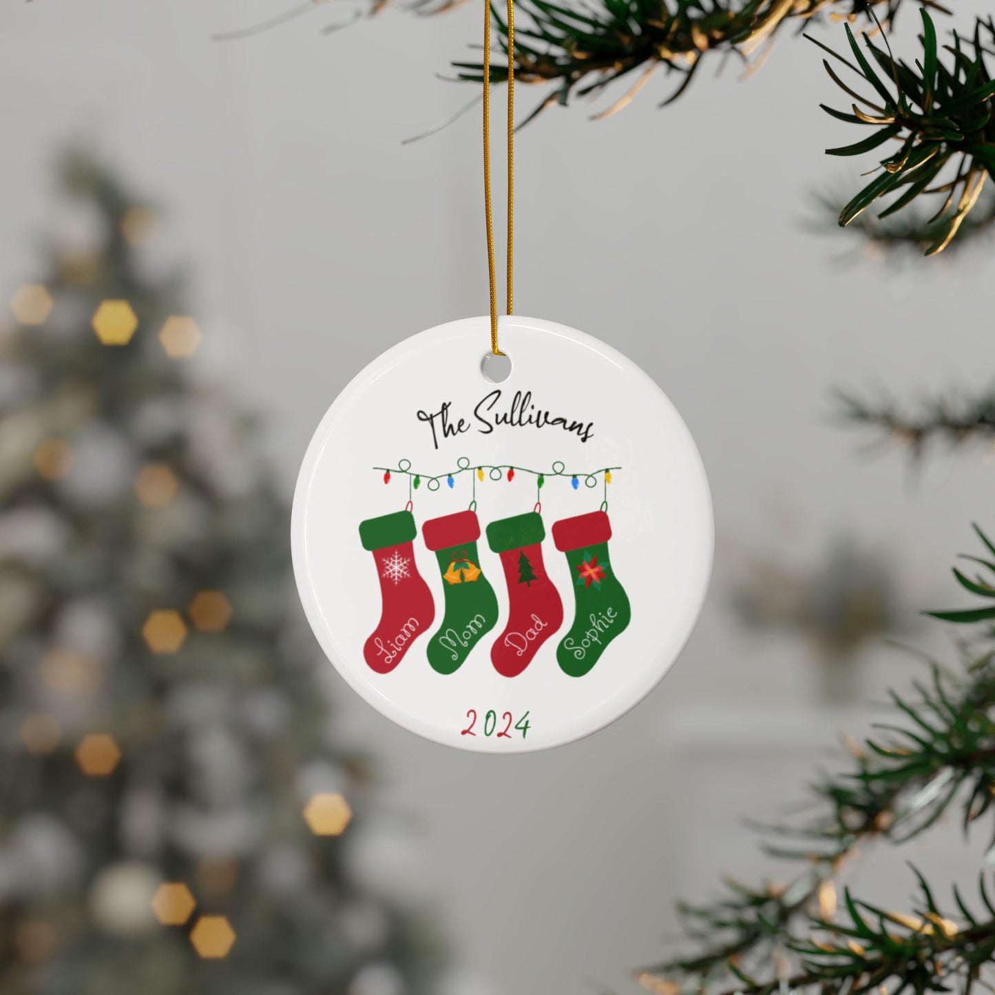 Personalized Family Christmas Ornament - Stockings