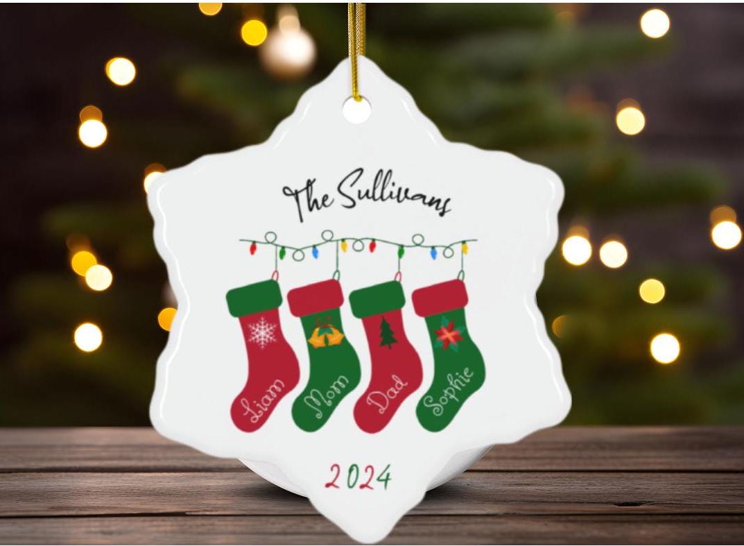 Personalized Family Christmas Ornament - Stockings
