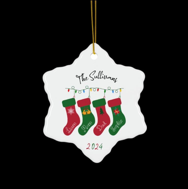 Personalized Family Christmas Ornament - Stockings