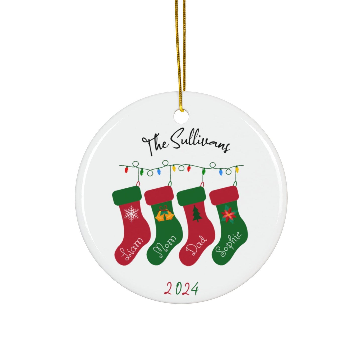 Personalized Family Christmas Ornament - Stockings