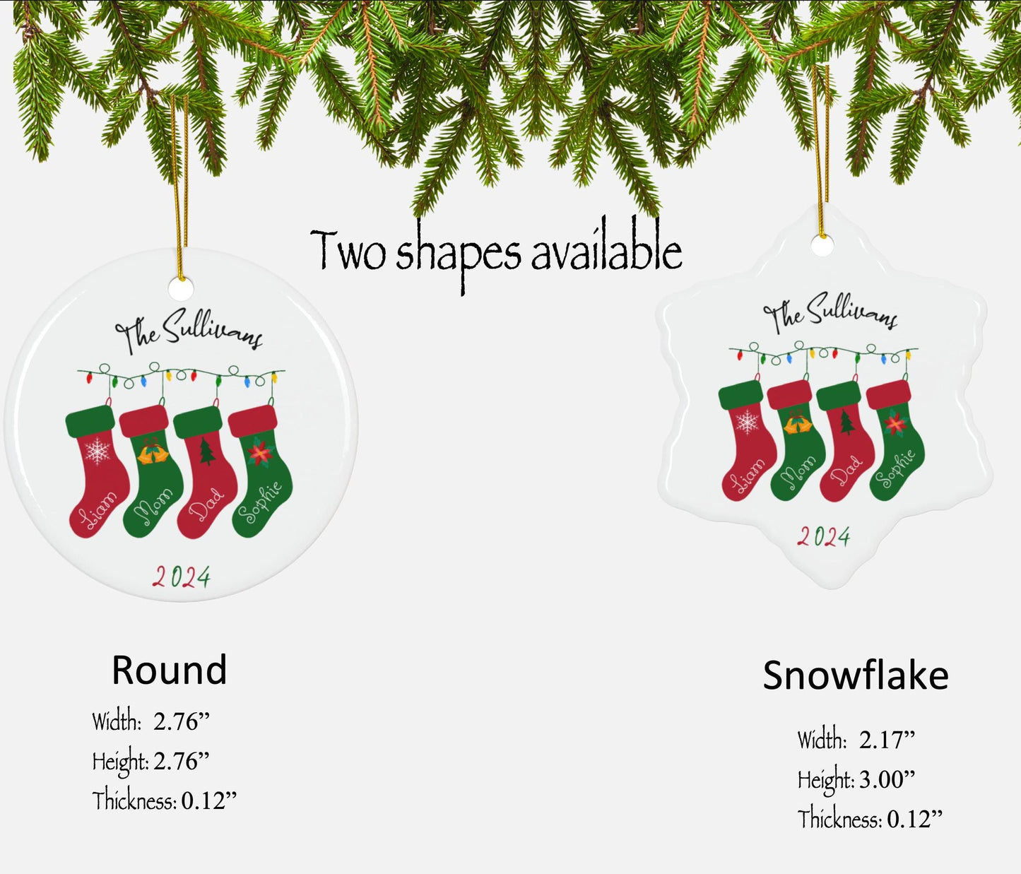 Personalized Family Christmas Ornament - Stockings