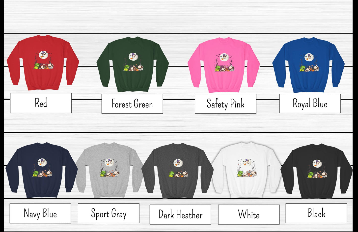 Youth Pug Halloween Sweatshirt, Unisex Crewneck Jumper, Dog Lover Gift, Halloween Costume Shirt, Cozy Fall Sweater