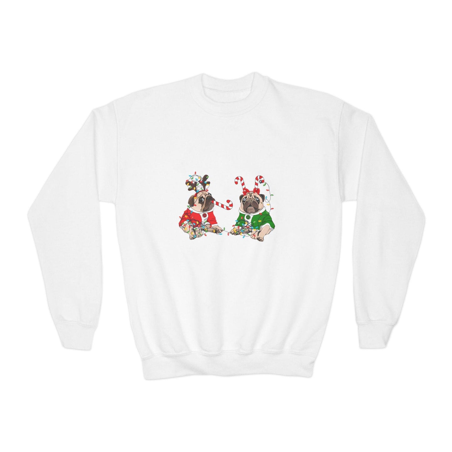 Kids' Christmas Pug Sweatshirt- Fun Dog Sweatshirt