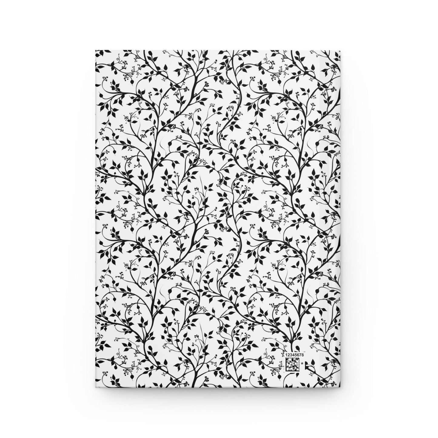 Personalized Hardcover Notebook,Vine Pattern Hardcover Journal, Unique Diary, Black and White Writing Journal, Customizable Sketchbook