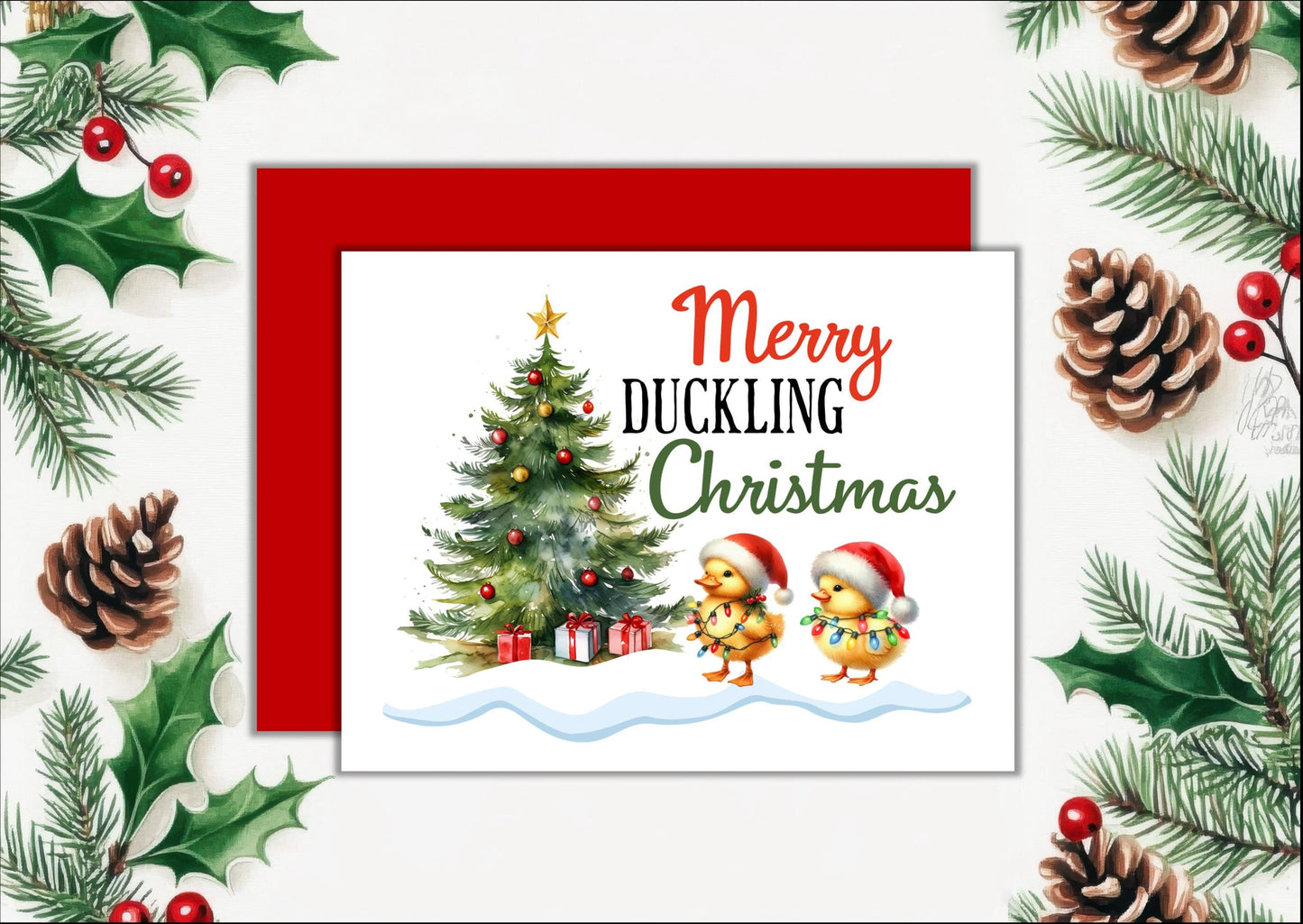 Merry Duckling Christmas Cards, Christmas Cards, Holiday Cards