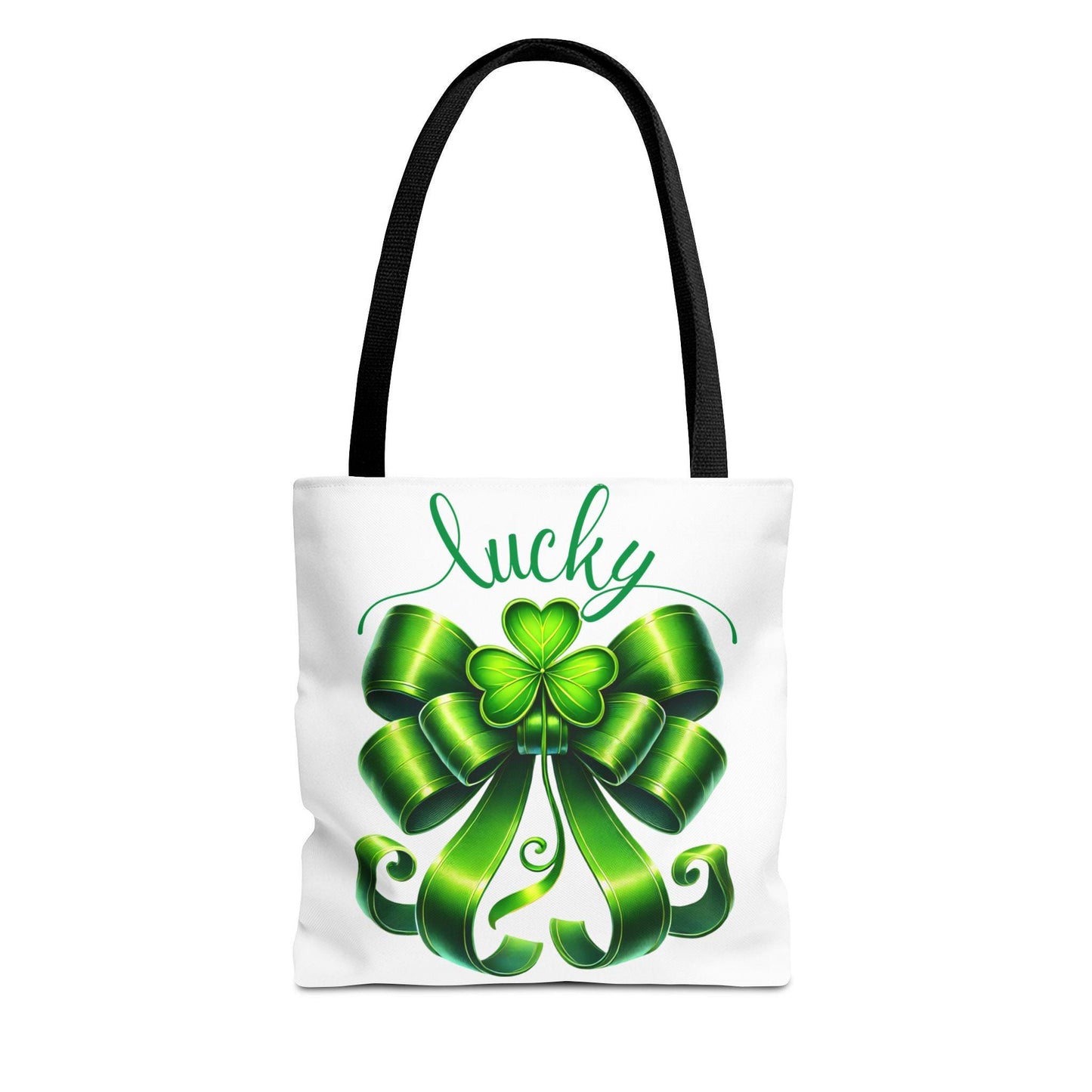 Tote Bag with Shamrock Bow, Lucky Irish Heritage Gift, St Patrick's Day Tote, Green Tote Bag, Ornate Bow Tote, Shamrock Tote Bag