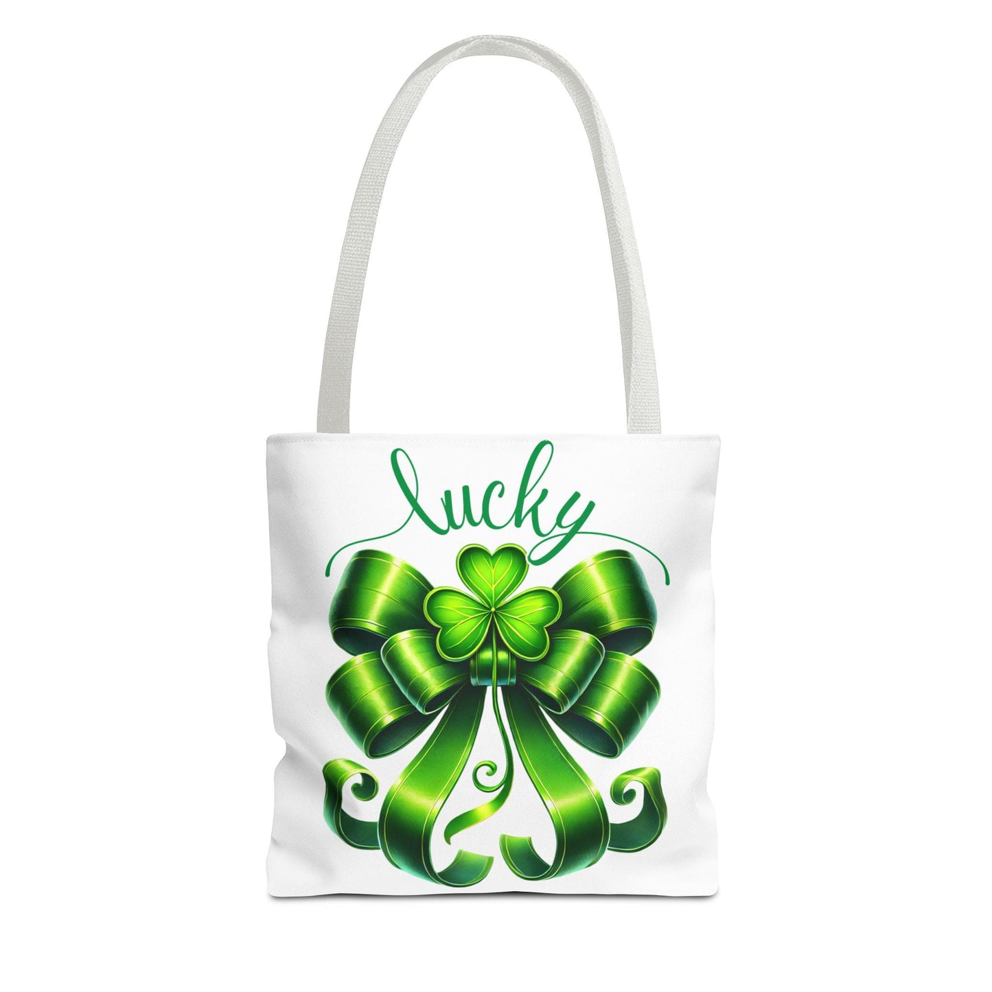 Tote Bag with Shamrock Bow, Lucky Irish Heritage Gift, St Patrick's Day Tote, Green Tote Bag, Ornate Bow Tote, Shamrock Tote Bag