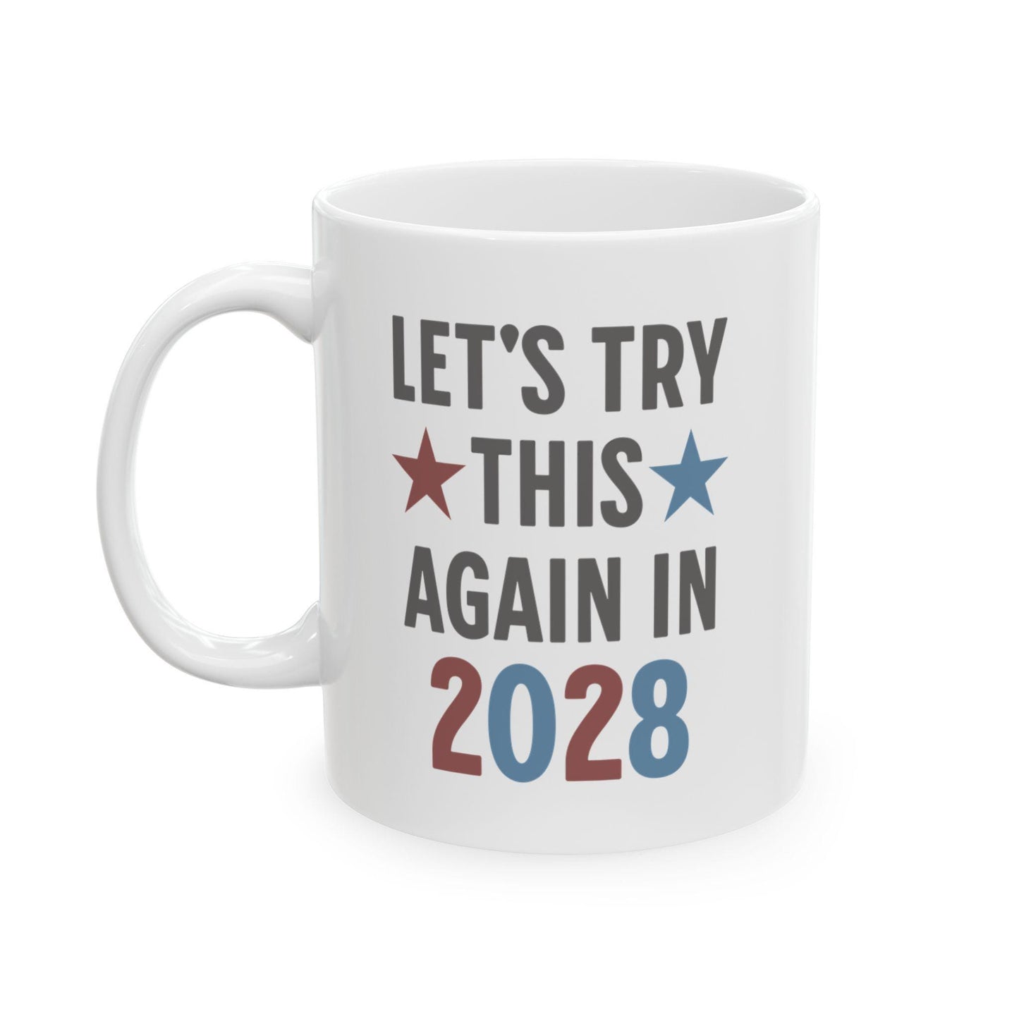 Political Mug, Election 2024, Democrat Republican Gift, Voting Coffee Cup, Blue Red Charcoal, Political Activist Tea Mug