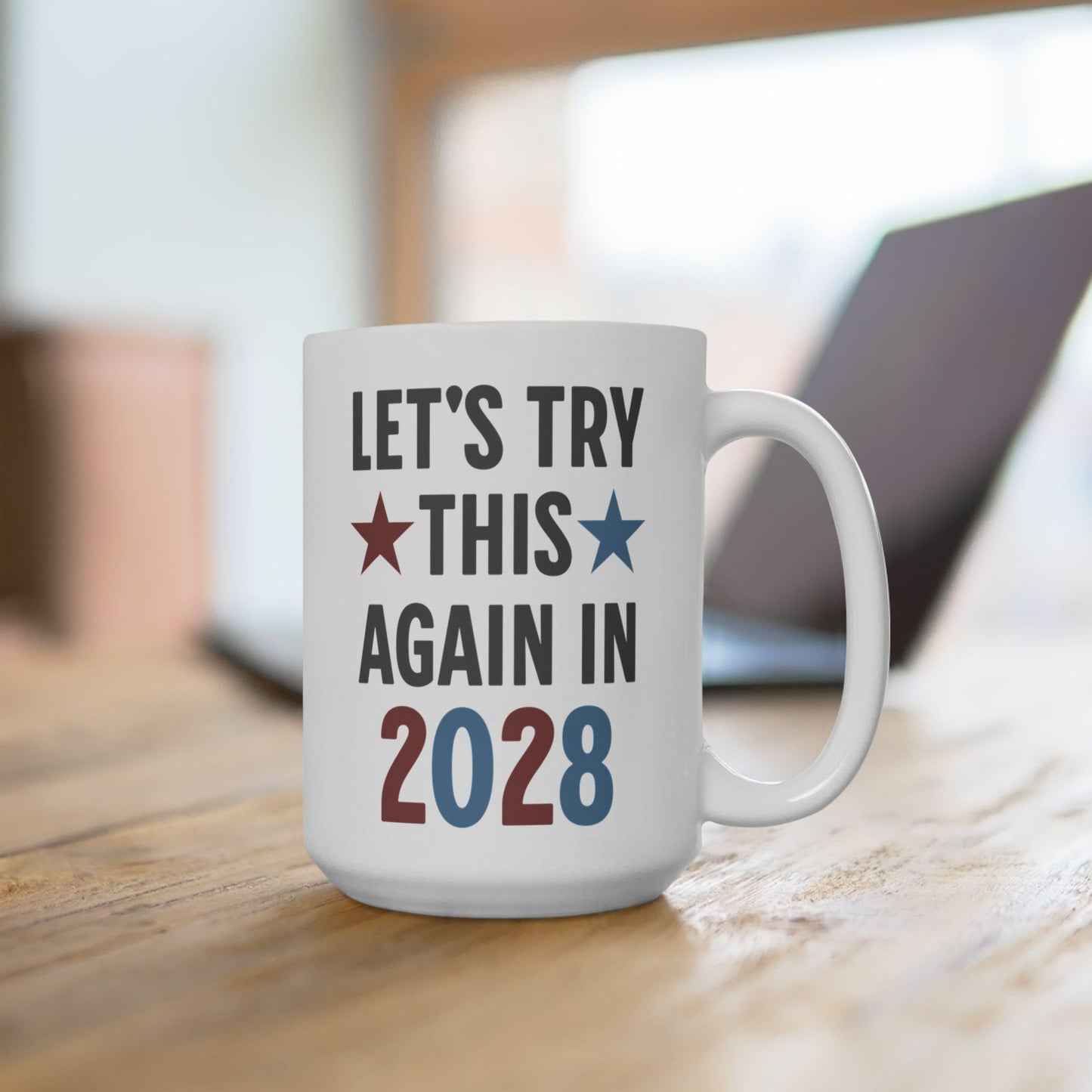 Political Mug, Election 2024, Democrat Republican Gift, Voting Coffee Cup, Blue Red Charcoal, Political Activist Tea Mug