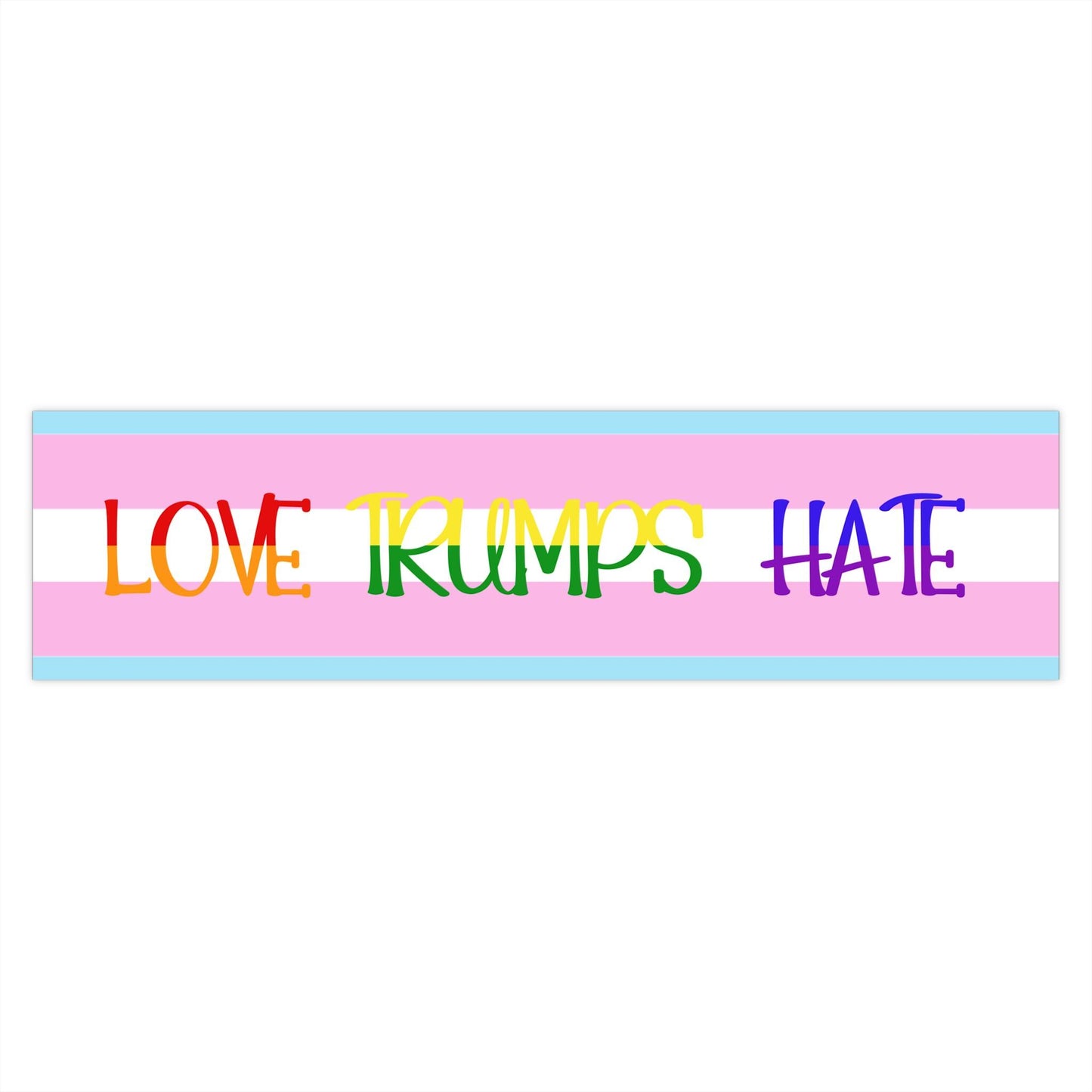 Transgender Flag Bumper Stickers, Love Trumps Hate, LGBTQ Car Decals, Pride Support Sticker, Political Resistance Accessories, Equality