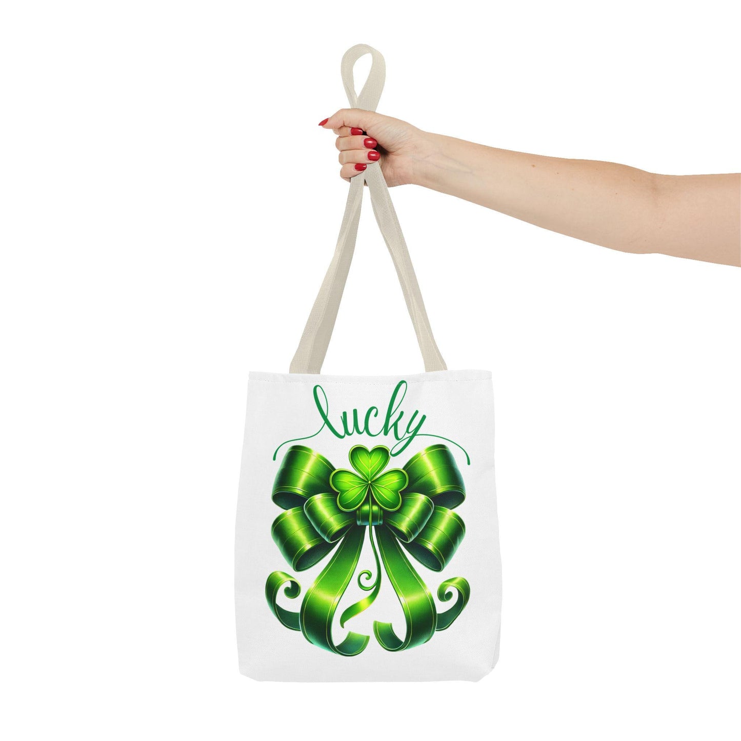 Tote Bag with Shamrock Bow, Lucky Irish Heritage Gift, St Patrick's Day Tote, Green Tote Bag, Ornate Bow Tote, Shamrock Tote Bag