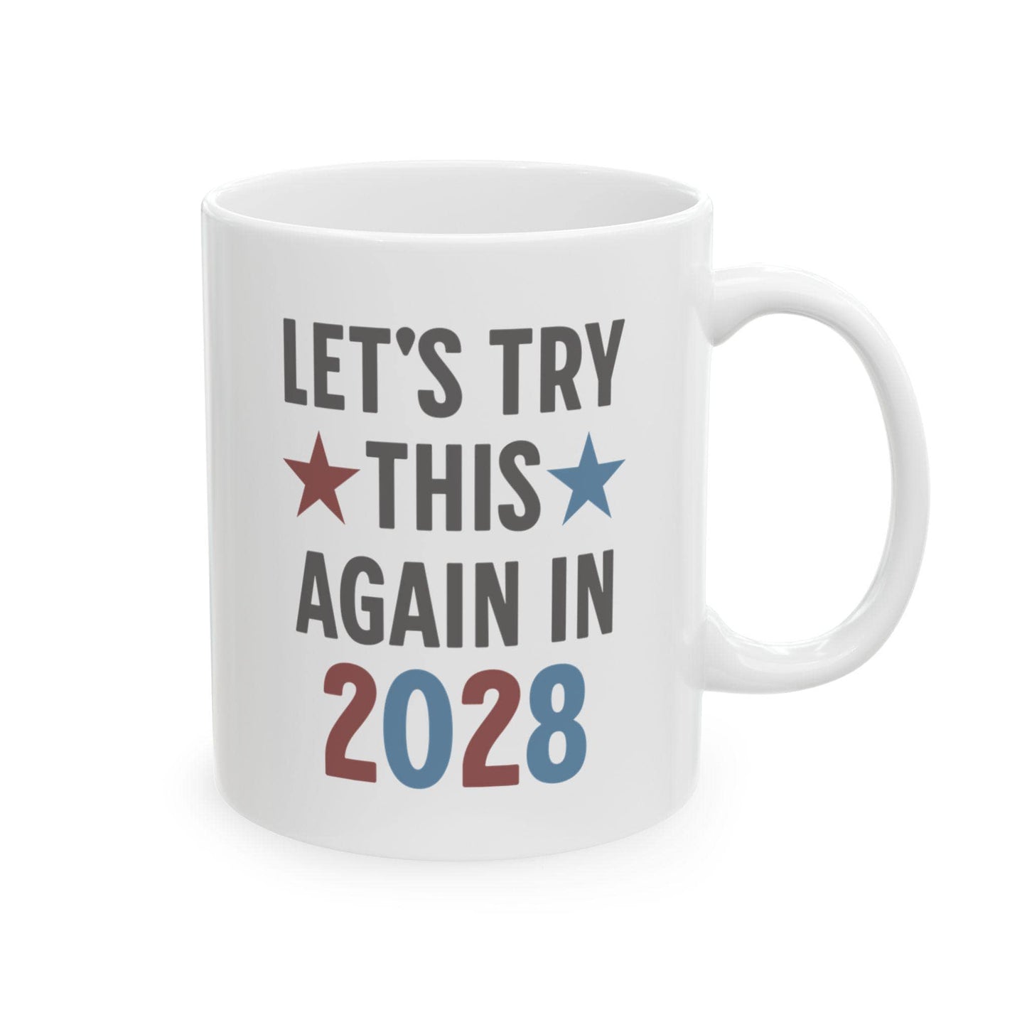 Political Mug, Election 2024, Democrat Republican Gift, Voting Coffee Cup, Blue Red Charcoal, Political Activist Tea Mug