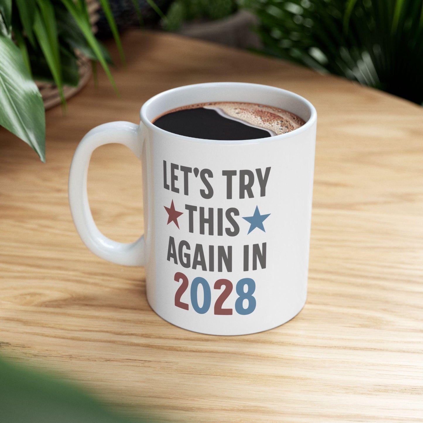 Political Mug, Election 2024, Democrat Republican Gift, Voting Coffee Cup, Blue Red Charcoal, Political Activist Tea Mug