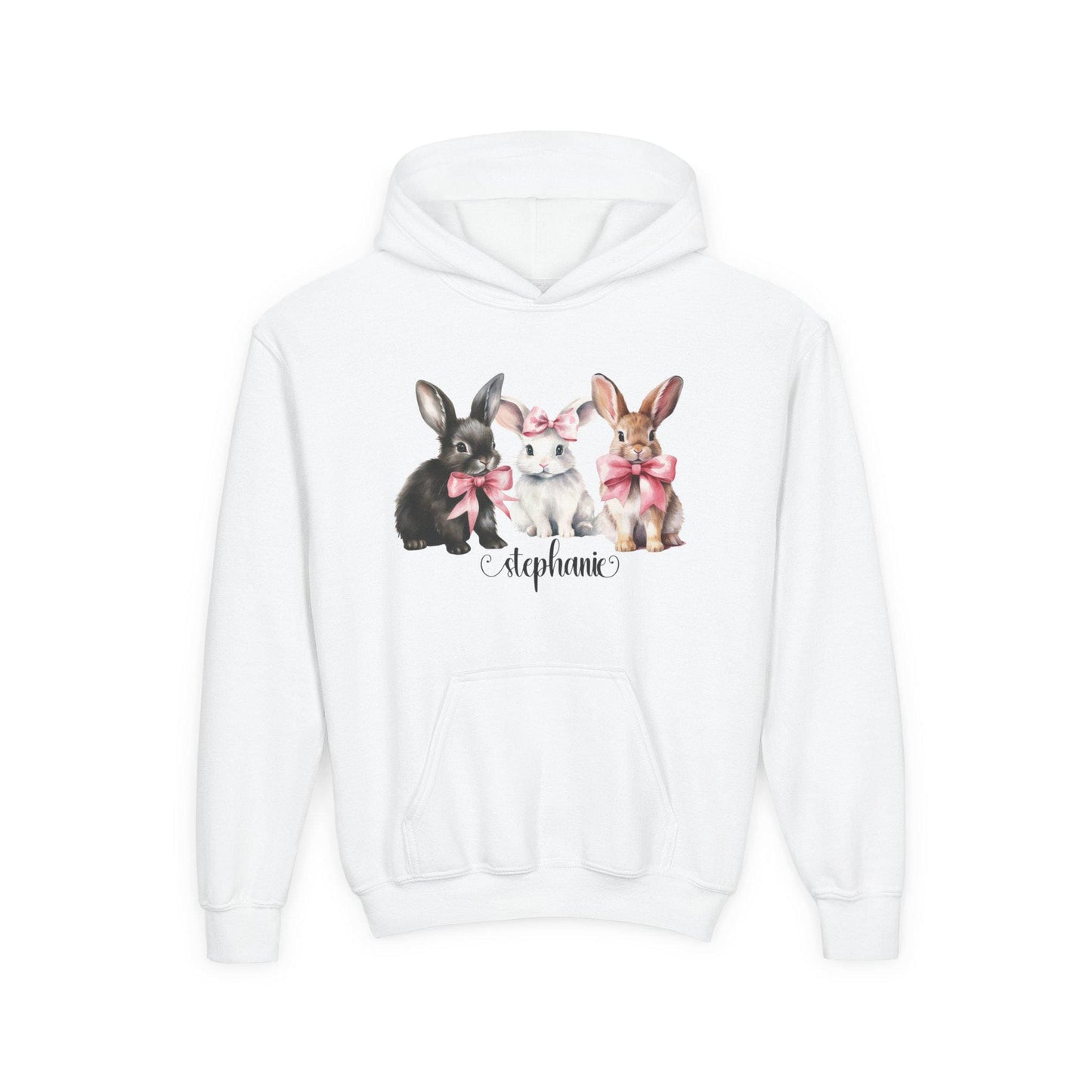 Personalized kids Easter Sweatshirt, Easter Bunny Kids Hoodie, Child's Name Bunny Hooded Sweatshirt, Easter Bunny Kids Jumper, Easter Kid's