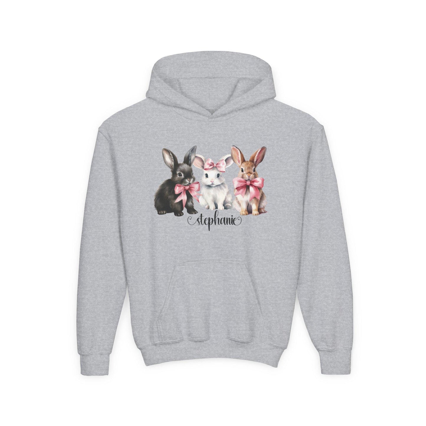 Personalized kids Easter Sweatshirt, Easter Bunny Kids Hoodie, Child's Name Bunny Hooded Sweatshirt, Easter Bunny Kids Jumper, Easter Kid's