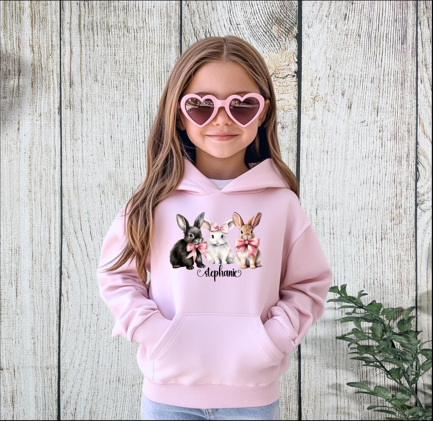 Personalized kids Easter Sweatshirt, Easter Bunny Kids Hoodie, Child's Name Bunny Hooded Sweatshirt, Easter Bunny Kids Jumper, Easter Kid's