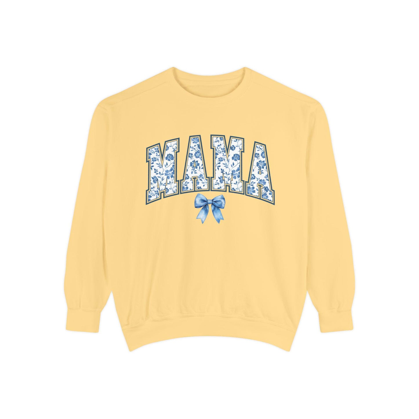 Chinoiserie Floral "Mama" Sweatshirt, Gift for Mother, Cozy Family Sweatshirt, Unique Mom Apparel, Mother's Day Gift