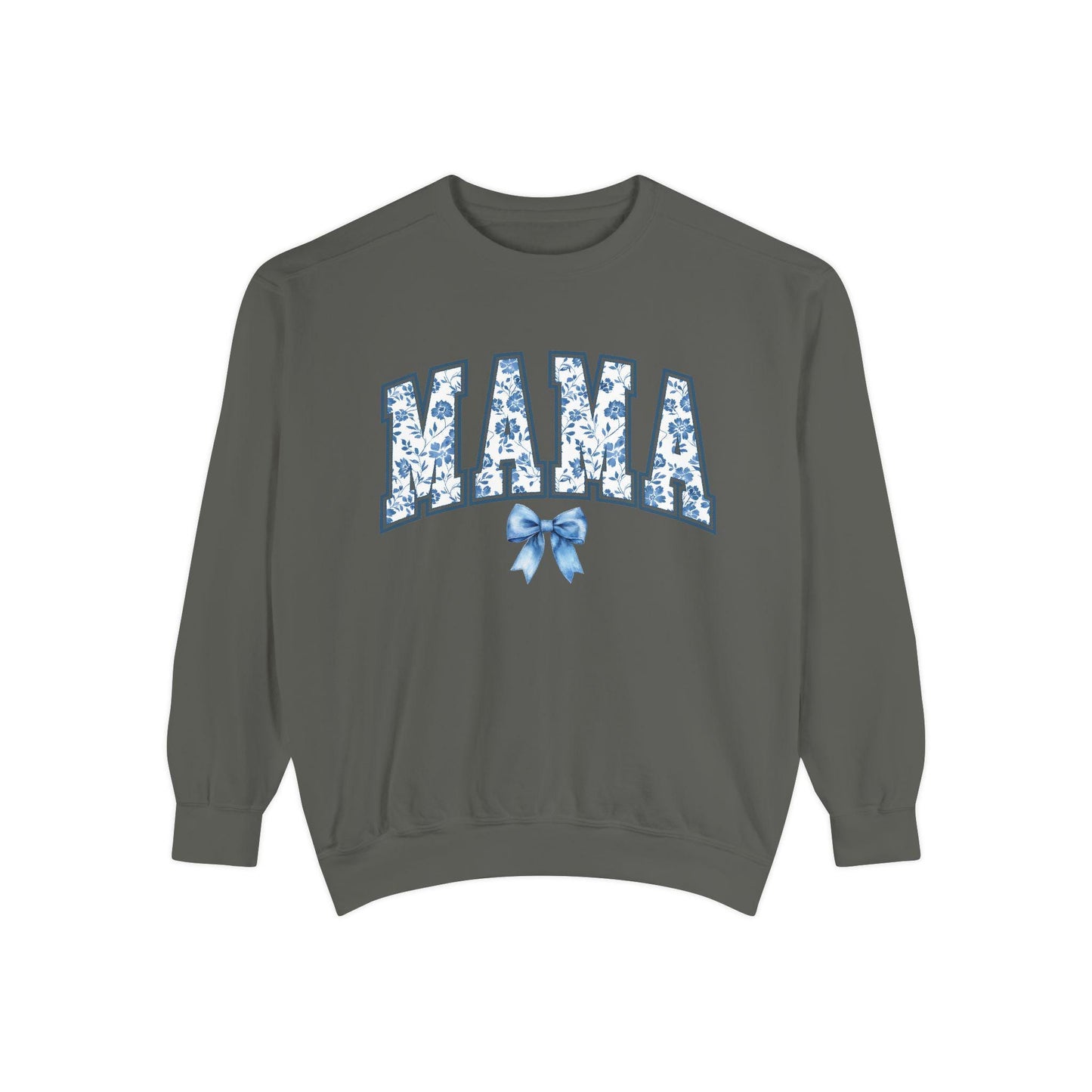 Chinoiserie Floral "Mama" Sweatshirt, Gift for Mother, Cozy Family Sweatshirt, Unique Mom Apparel, Mother's Day Gift
