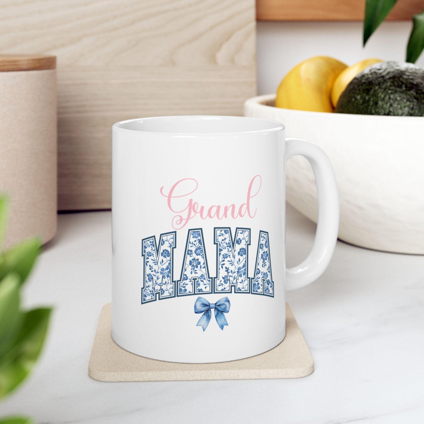 Grand Mama Ceramic Mug, Mother's Day Gift, Chinoiserie Coquette Theme