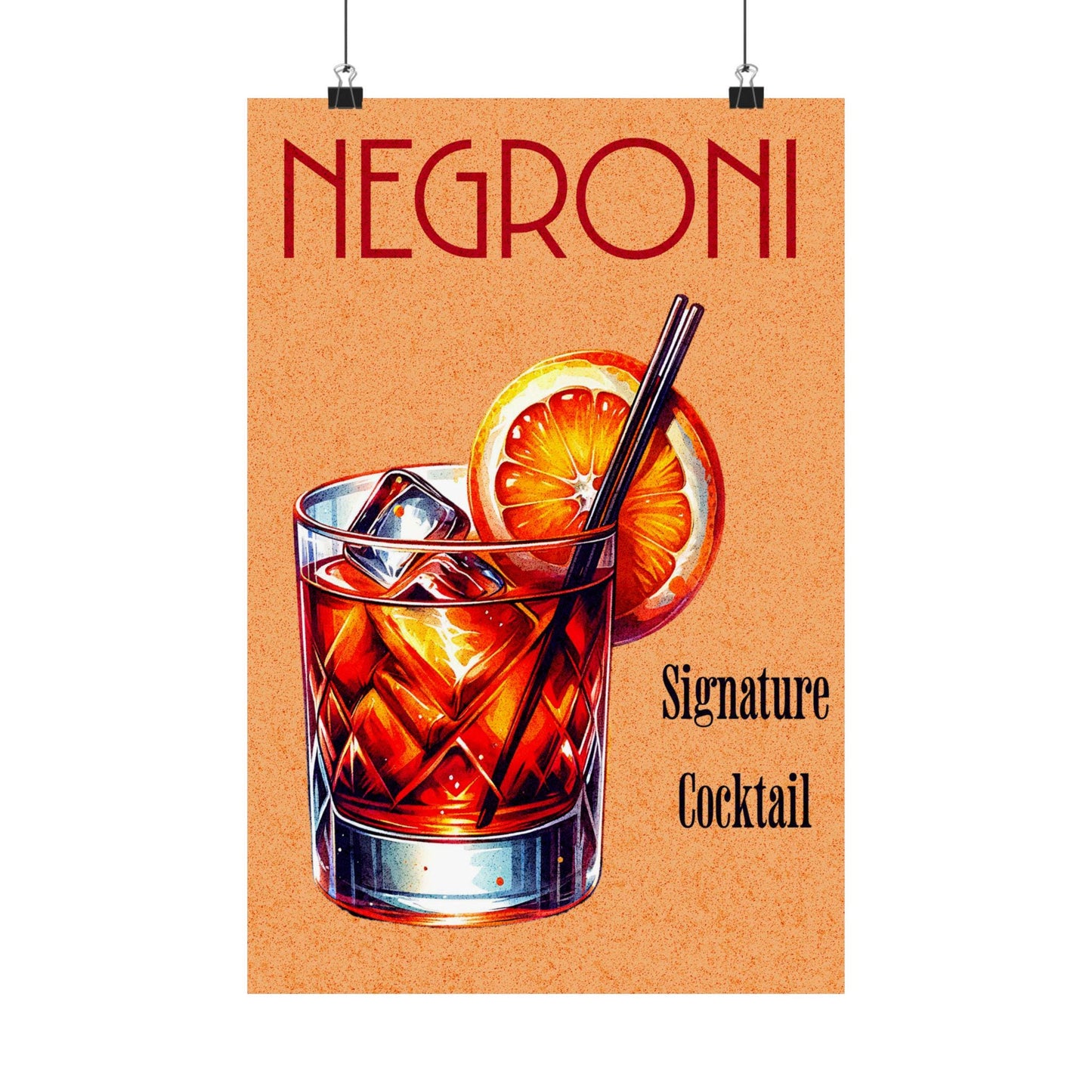 Negroni Cocktail Poster | Vintage Bar Art, Wall Art, Gift for Bartender, Cocktail Lover, Kitchen Wall Decor, Retro Art