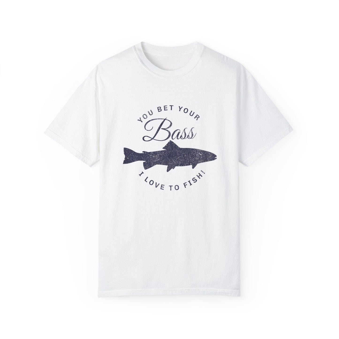 Funny Fishing T-shirt, I Love to Fish Tee, Garment-Dyed Shirt, Bass Fishing Gift, Angler Humor Apparel