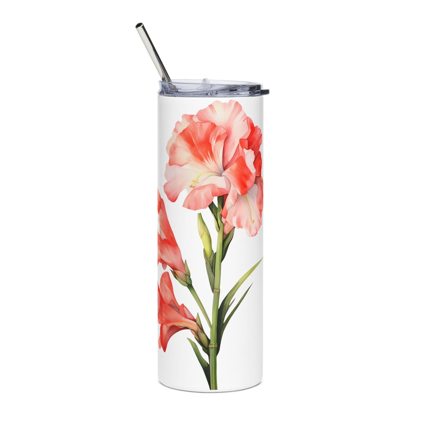 Personalized Birth Month Flower Tumbler, 20oz Stainless Steel Drinkware, Custom Name Travel Mug, Gift for Mom, Gift for Her