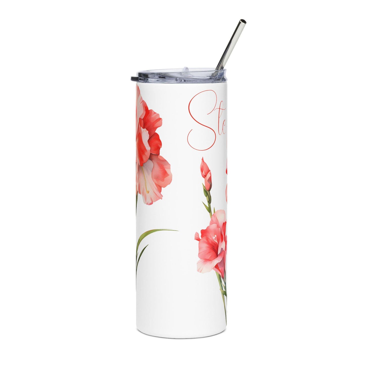 Personalized Birth Month Flower Tumbler, 20oz Stainless Steel Drinkware, Custom Name Travel Mug, Gift for Mom, Gift for Her