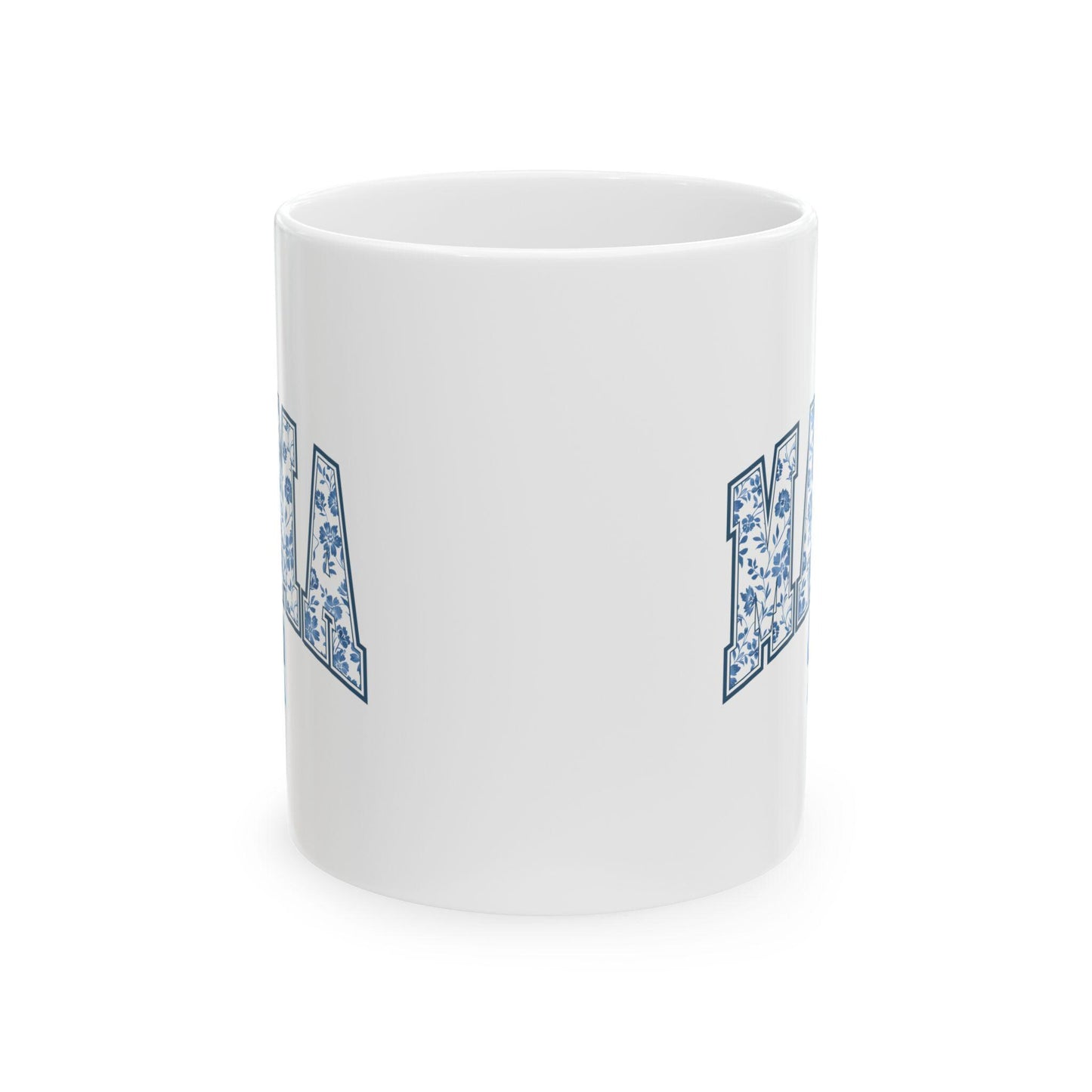 Mama Floral Patterned Ceramic Mug, Mother's Day Gift, Chinoiserie Mug, Coquette Bow, Gift for her