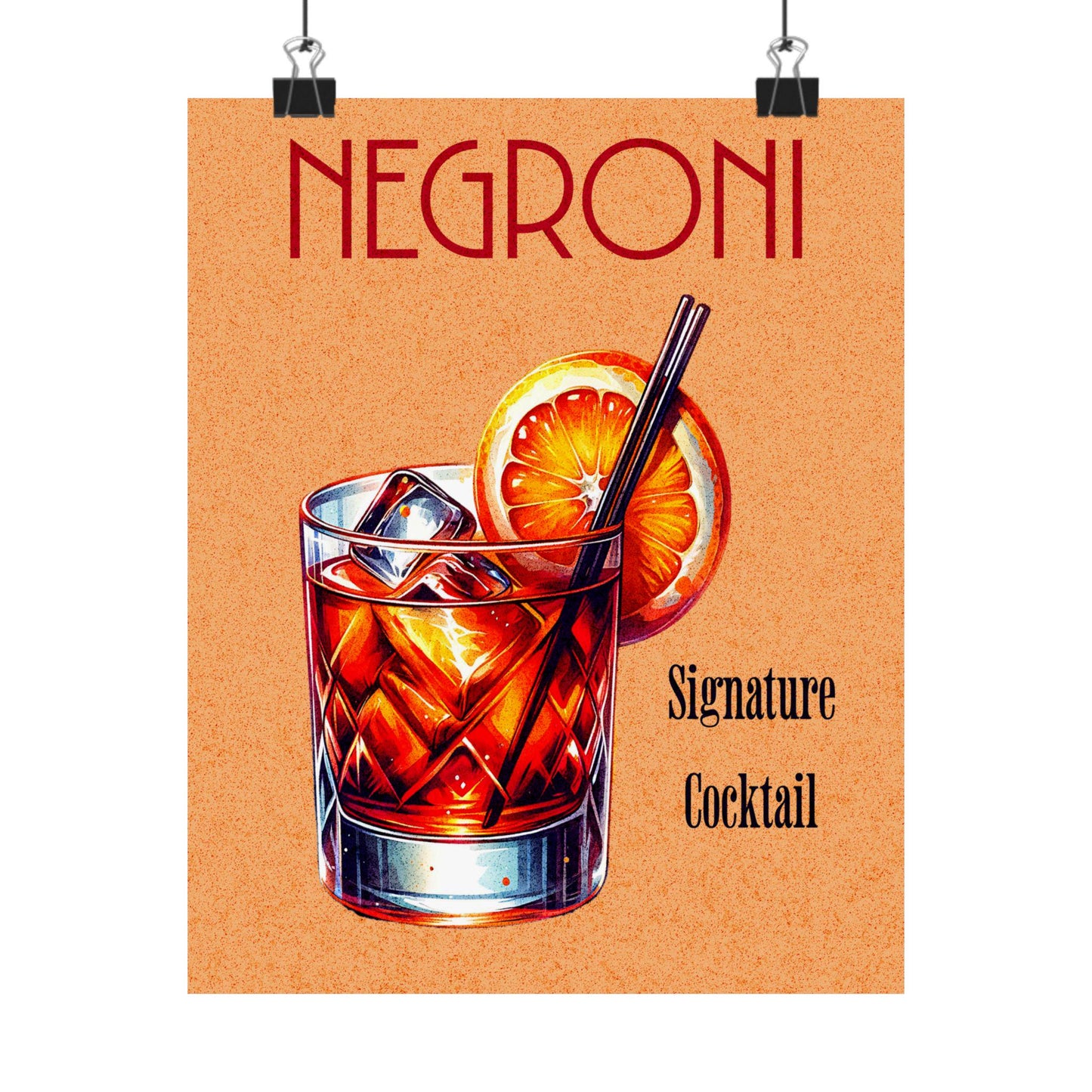 Negroni Cocktail Poster | Vintage Bar Art, Wall Art, Gift for Bartender, Cocktail Lover, Kitchen Wall Decor, Retro Art