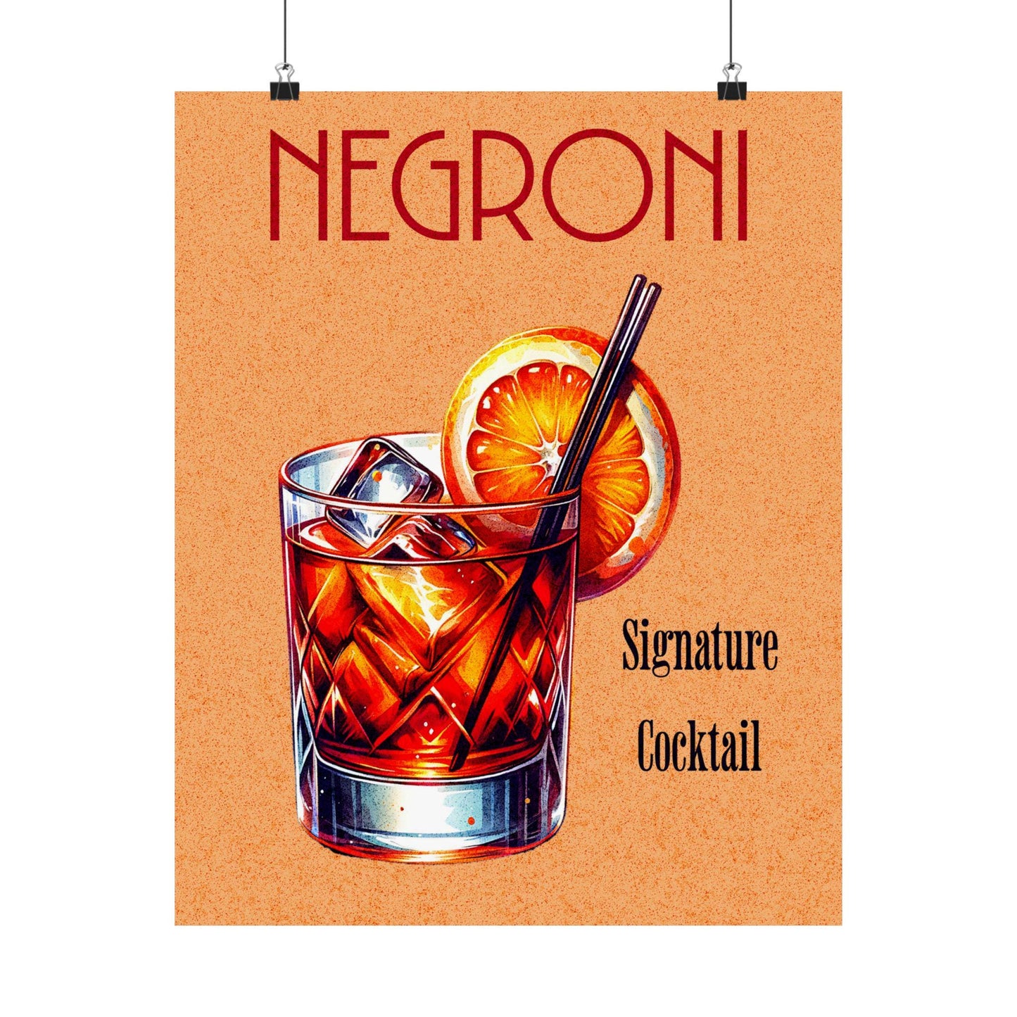 Negroni Cocktail Poster | Vintage Bar Art, Wall Art, Gift for Bartender, Cocktail Lover, Kitchen Wall Decor, Retro Art