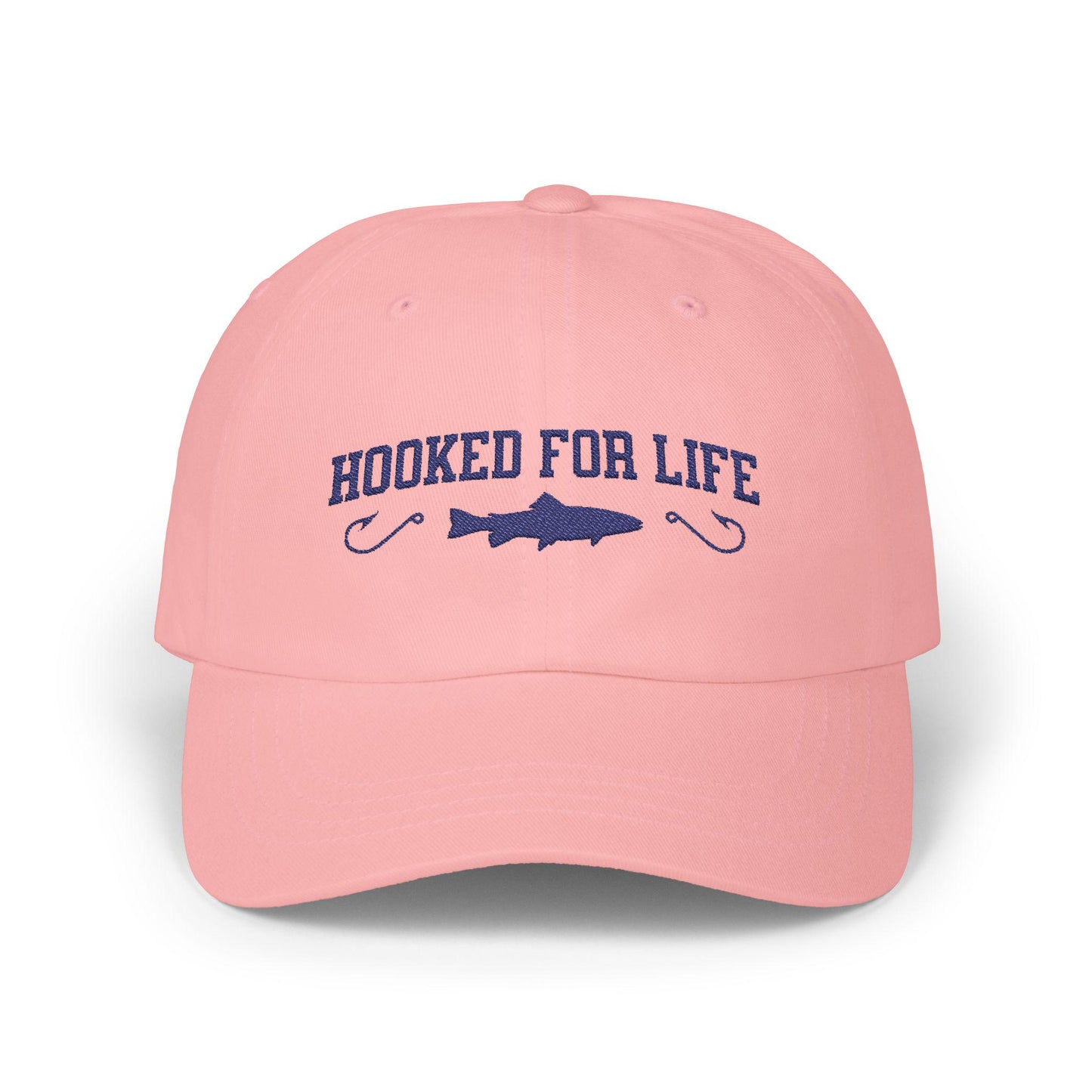 Hooked for Life Dad Cap - Perfect Fishing Gift, Casual Summer Accessory, Outdoor Fun Hat, Adjustable White Hat, Father's Day Cap