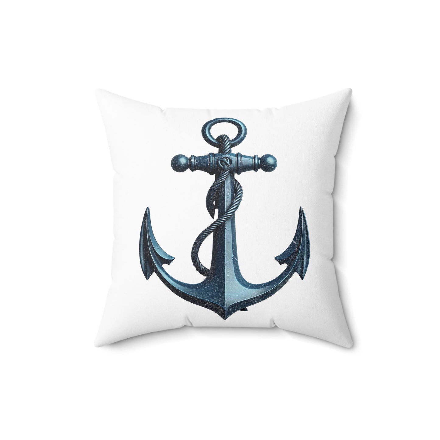 Nautical Anchor Throw Pillow, Distressed Coastal Decor, Beach House Gift, Living Room Cushion, Maritime Home Accessory, Anchor Lover