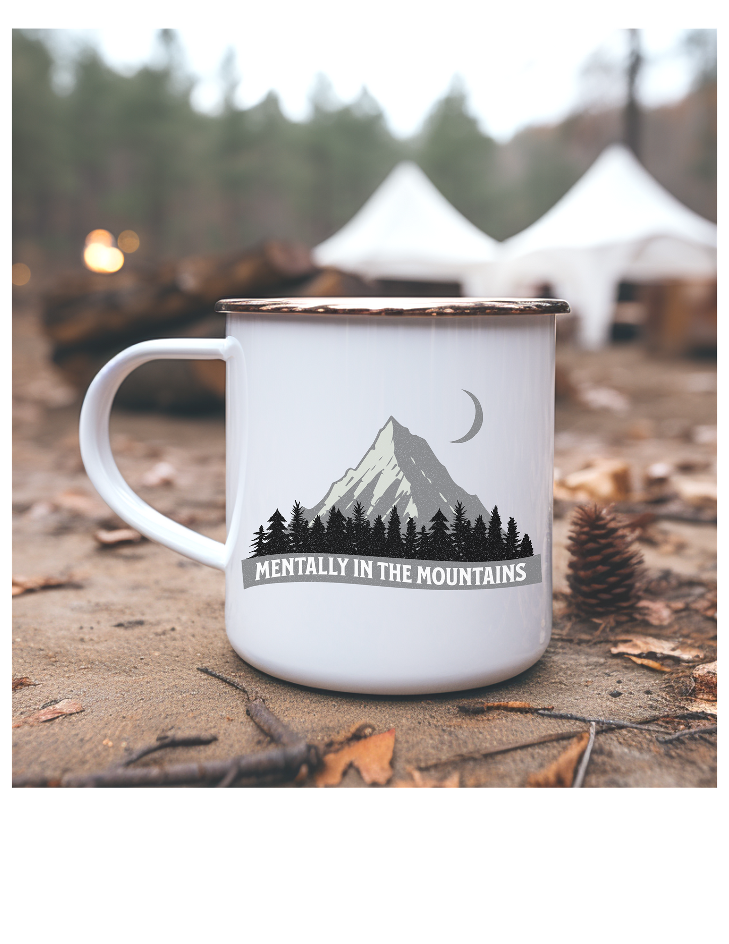 Mentally in the Mountains Enamel Camping Mug