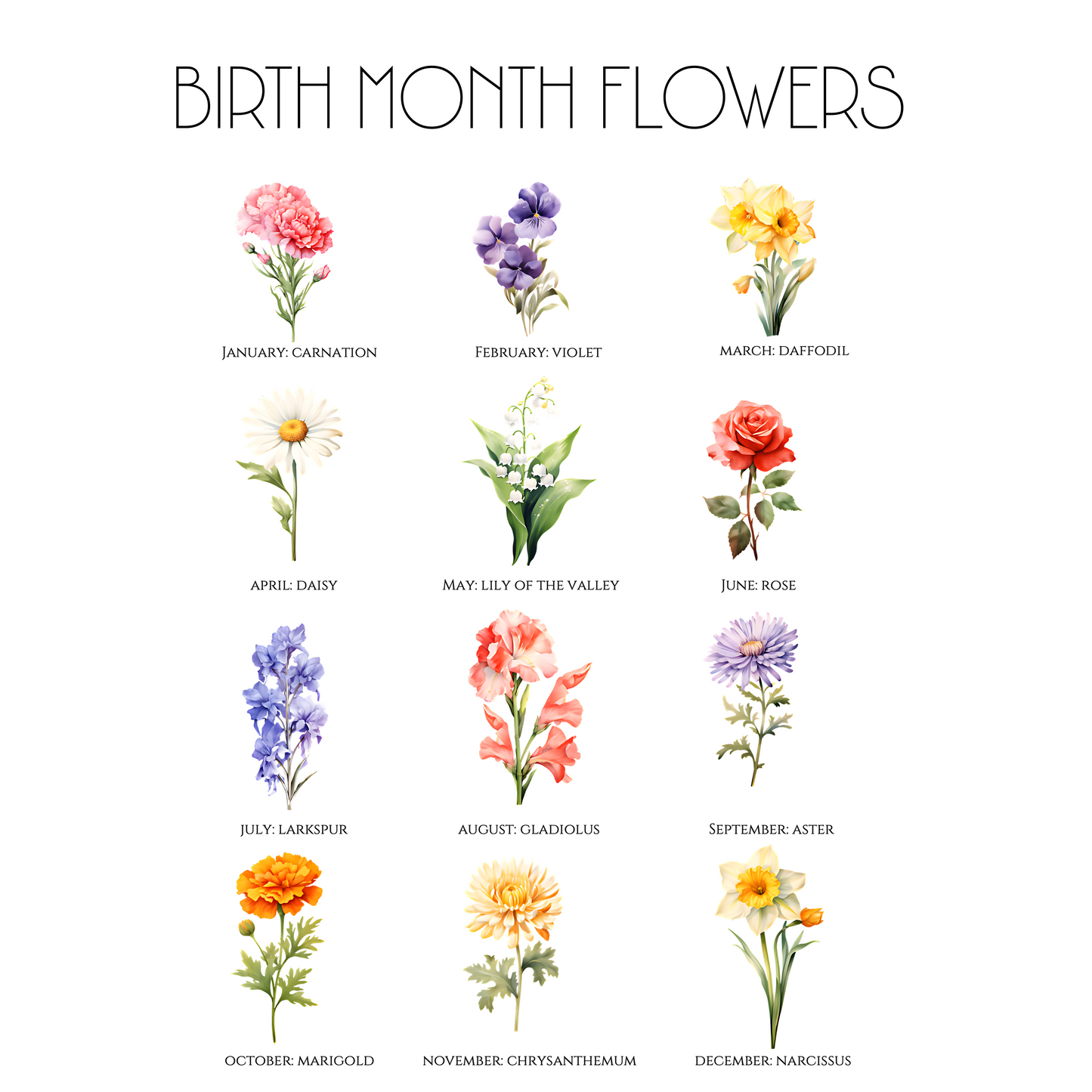 Personalized Birth Month Flower Sipper Glass: 16oz