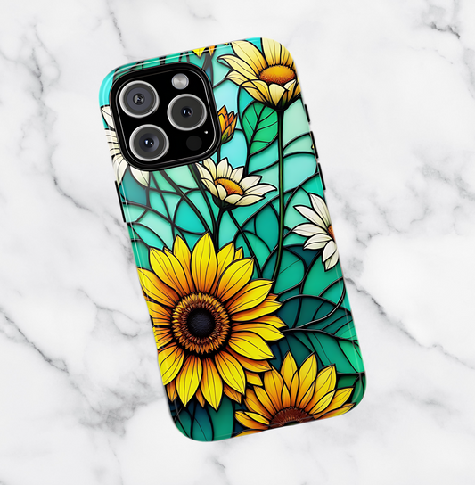 Stained Glass Floral Phone Case: iPhone 11 12 13 14 15 16