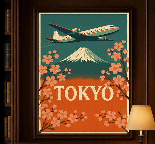Vintage Tokyo Travel Poster Print