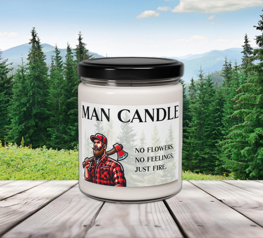 Man Candle! Scented Soy Candle, Ideal for Gifts, Home Decor, Relaxation, Father's Day, or Birthday Celebrations